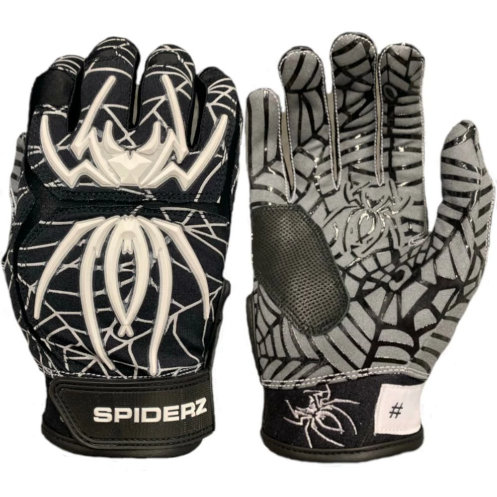 2020 Spiderz HYBRID Batting Gloves: Black/White/Silver 1 2020 Spiderz HYBRID Batting Gloves: Black/White/Silver