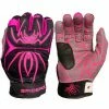 2020 Spiderz Hybrid Batting Gloves: Black/Pink