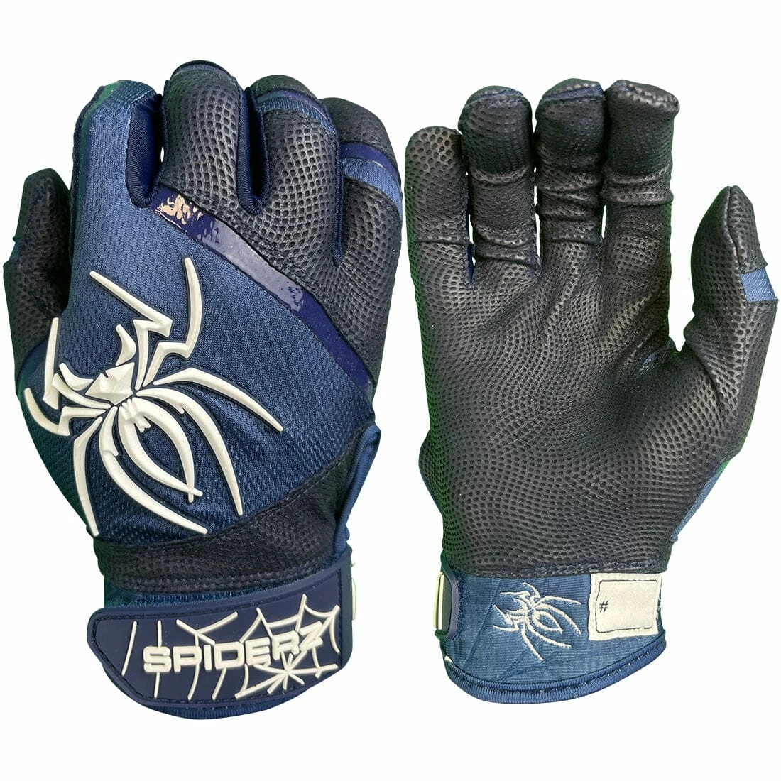 2023 Spiderz Pro Model Batting Gloves: Navy Blue/White 1 2023 Spiderz Pro Model Batting Gloves: Navy Blue/White