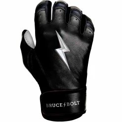 Bruce Bolt PREMIUM PRO Chrome Series Short Cuff Batting Gloves: Black -Fielding Gloves Sales Store BB SC CHRB4
