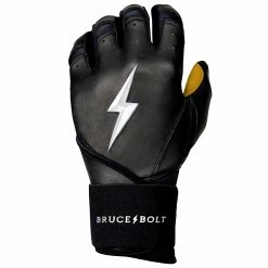 Bruce Bolt PREMIUM PRO Long Cuff Batting Gloves: Black -Fielding Gloves Sales Store LC BLKG LEFT
