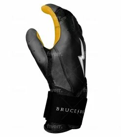 Bruce Bolt PREMIUM PRO Long Cuff Batting Gloves: Black -Fielding Gloves Sales Store LC BLKG SIDE scaled