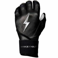 Bruce Bolt PREMIUM PRO Chrome Series Long Cuff Batting Gloves: Black -Fielding Gloves Sales Store LC CHRB LEFT