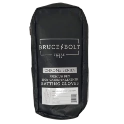 Bruce Bolt PREMIUM PRO Chrome Series Long Cuff Batting Gloves: White -Fielding Gloves Sales Store LC CHRW BAG