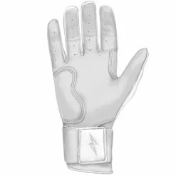 Bruce Bolt PREMIUM PRO Chrome Series Long Cuff Batting Gloves: White -Fielding Gloves Sales Store LC CHRW PALM