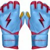 Bruce Bolt PREMIUM PRO BADER Series Long Cuff Batting Gloves: Baby Blue