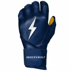 Bruce Bolt PREMIUM PRO Long Cuff Batting Gloves: Navy -Fielding Gloves Sales Store LC NVYG LEFT