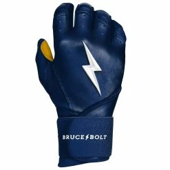 Bruce Bolt PREMIUM PRO Long Cuff Batting Gloves: Navy -Fielding Gloves Sales Store LC NVYG RIGHT