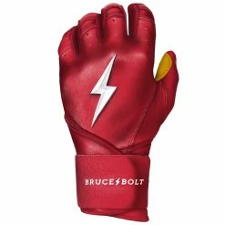 Bruce Bolt PREMIUM PRO Long Cuff Batting Gloves: Red -Fielding Gloves Sales Store LC REDG LEFT