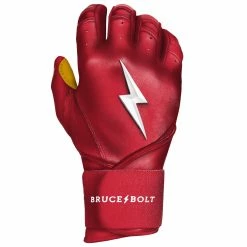 Bruce Bolt PREMIUM PRO Long Cuff Batting Gloves: Red -Fielding Gloves Sales Store LC REDG RIGHT