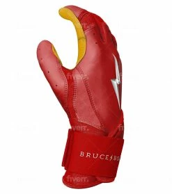 Bruce Bolt PREMIUM PRO Long Cuff Batting Gloves: Red -Fielding Gloves Sales Store LC REDG SIDE scaled