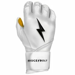Bruce Bolt PREMIUM PRO Long Cuff Batting Gloves: White -Fielding Gloves Sales Store LC WHTG RIGHT