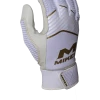 Miken Softball MK7X Adult White And Gold Batting Gloves: MBGGLD-WHT