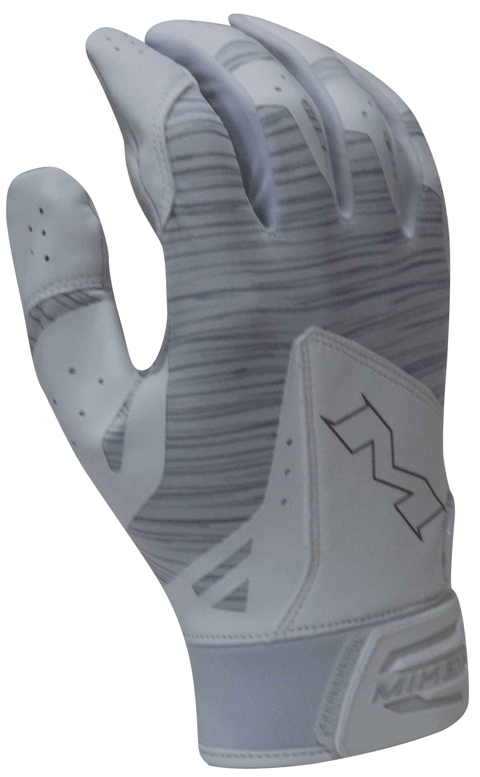 2018 Miken Pro White And Grey Batting Gloves: MBGL18-WHT 1 2018 Miken Pro White And Grey Batting Gloves: MBGL18-WHT