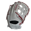 Miken Pro Series 13.5" Slow Pitch Fielding Glove - White/Scarlet: PRO135WS