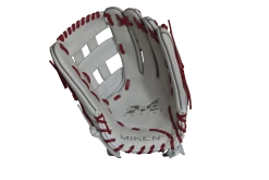 Miken Pro Series 13.5" Slow Pitch Fielding Glove - White/Scarlet: PRO135WS -Fielding Gloves Sales Store PRO135WS FRONT