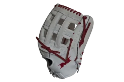 Miken Pro Series 13.5" Slow Pitch Fielding Glove - White/Scarlet: PRO135WS -Fielding Gloves Sales Store PRO135WS SIDE 1