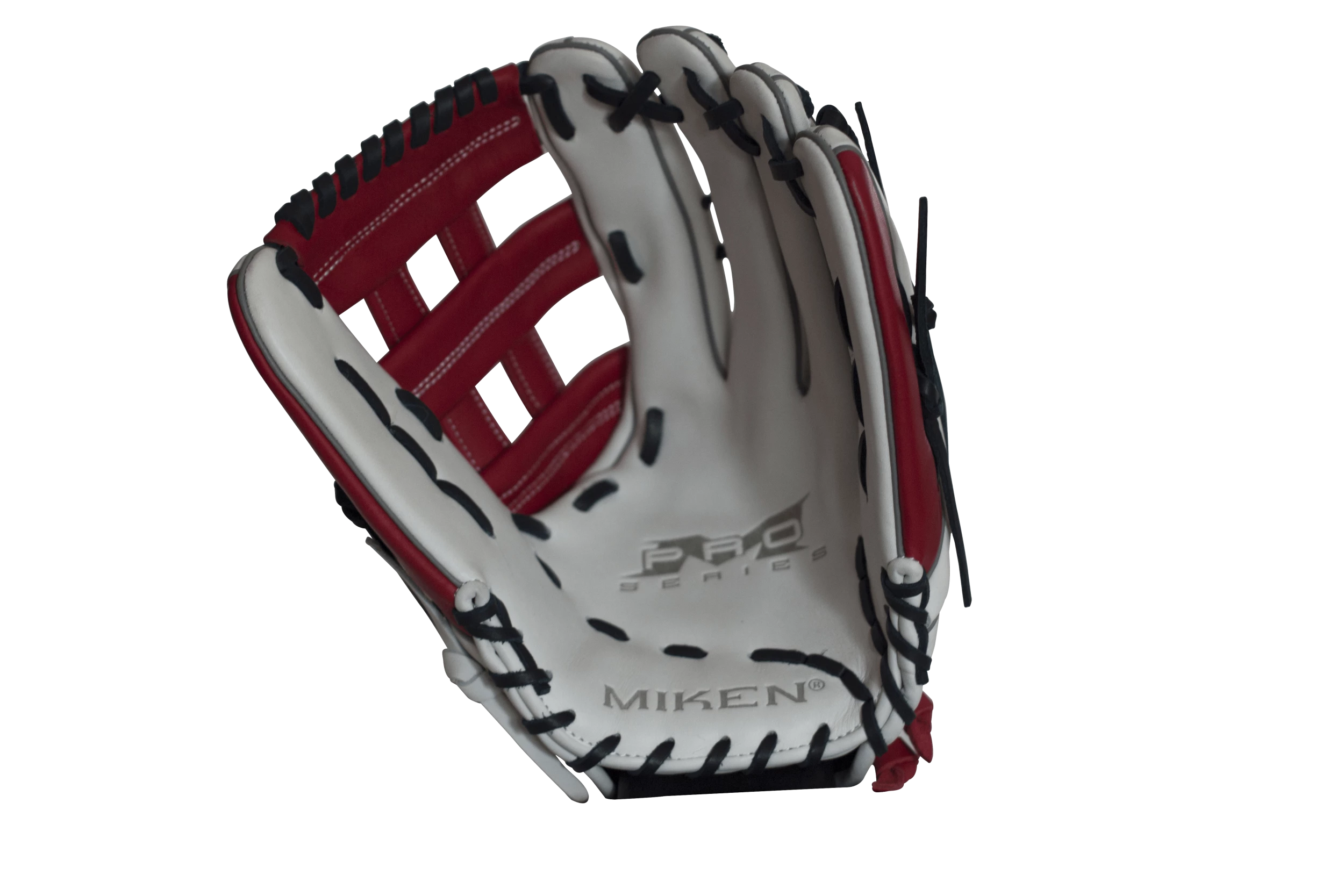 Miken Pro Series 14″ Slow Pitch Fielding Glove – White/Scarlet/Navy: PRO140WSN 4 Miken Pro Series 14″ Slow Pitch Fielding Glove – White/Scarlet/Navy: PRO140WSN - Image 4
