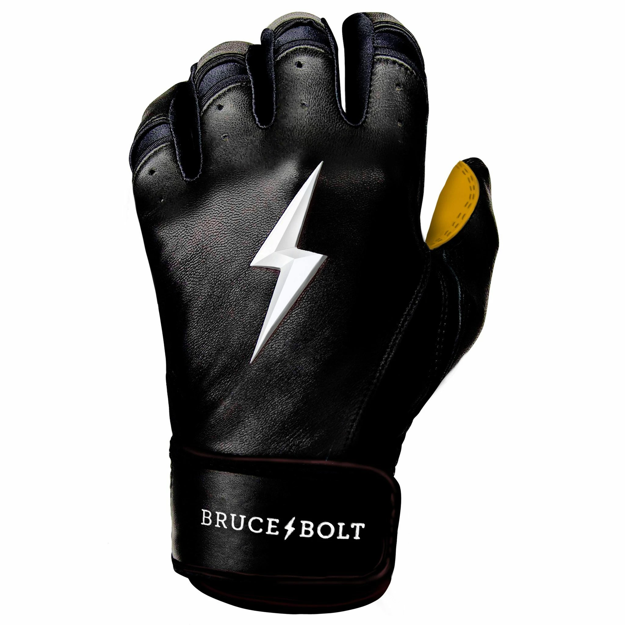 Bruce Bolt PREMIUM PRO Short Cuff Batting Gloves: Black 8 Bruce Bolt PREMIUM PRO Short Cuff Batting Gloves: Black - Image 8