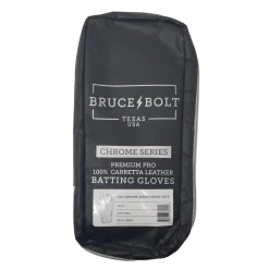 Bruce Bolt PREMIUM PRO Chrome Series Short Cuff Batting Gloves: White -Fielding Gloves Sales Store SC CHRW BAG