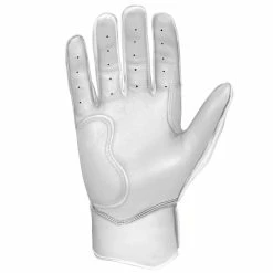 Bruce Bolt PREMIUM PRO Chrome Series Short Cuff Batting Gloves: White -Fielding Gloves Sales Store SC CHRW PALM