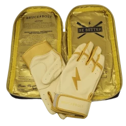 Bruce Bolt PREMIUM PRO Gold Series Batting Gloves: Short Cuff -Fielding Gloves Sales Store SC GLD BAG2
