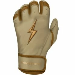 Bruce Bolt PREMIUM PRO Gold Series Batting Gloves: Short Cuff -Fielding Gloves Sales Store SC GLD LEFT