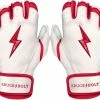 Bruce Bolt PREMIUM PRO BADER Series Short Cuff Batting Gloves: White