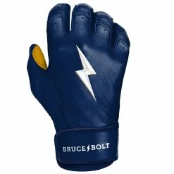 Bruce Bolt PREMIUM PRO Short Cuff Batting Gloves: Navy -Fielding Gloves Sales Store SC NVYG RIGHT.