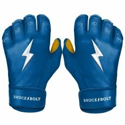 Bruce Bolt PREMIUM PRO Short Cuff Batting Gloves: Royal