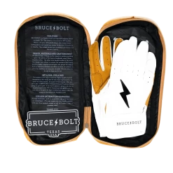 Bruce Bolt PREMIUM PRO Short Cuff Batting Gloves: White -Fielding Gloves Sales Store SC WHTG BAG2