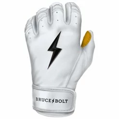 Bruce Bolt PREMIUM PRO Short Cuff Batting Gloves: White -Fielding Gloves Sales Store SC WHTG LEFT