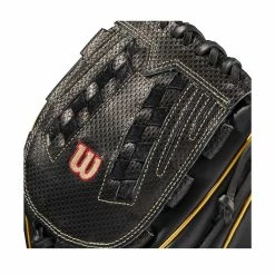 2021 Wilson A2000 SCV125 12.5" Outfield Fastpitch Softball Glove: WBW100222125 -Fielding Gloves Sales Store WBW100222 4 A2000 P OF V125 125 Black Gold BlackSnakeSS.png.cq5dam.web .1200.1200