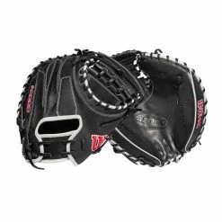 2022 Wilson A2000 M1DSS 33.5" Catcher's Mitt: WTA20RB22M1DSS -Fielding Gloves Sales Store WBW100401 8 A2000 M1D C 335 Black White Red.png.cq5dam.web .1200.1200
