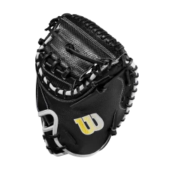 2023 Wilson A2000 M1DSS 33.5" Baseball Catcher's Mitt: WBW100995335 -Fielding Gloves Sales Store WBW100995 2 A2000 C M1DSC 335 BlackSS BlackDimple White WilsonGold