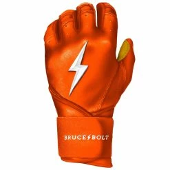 Bruce Bolt PREMIUM PRO Long Cuff Batting Gloves: Orange -Fielding Gloves Sales Store premium pro long cuff batting gloves orange brucebolt 129041