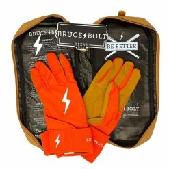 Bruce Bolt PREMIUM PRO Long Cuff Batting Gloves: Orange -Fielding Gloves Sales Store premium pro long cuff batting gloves orange brucebolt 341009