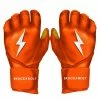 Bruce Bolt PREMIUM PRO Long Cuff Batting Gloves: Orange