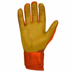 Bruce Bolt PREMIUM PRO Long Cuff Batting Gloves: Orange -Fielding Gloves Sales Store premium pro long cuff batting gloves orange brucebolt 813600
