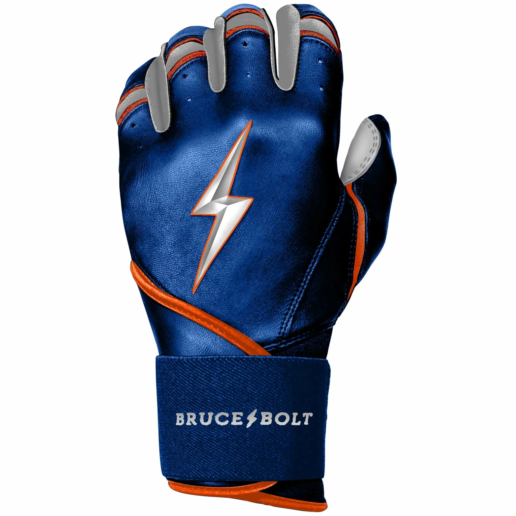 Bruce Bolt PREMIUM PRO NIMMO Long Cuff Batting Gloves: Mets Blue 4 Bruce Bolt PREMIUM PRO NIMMO Long Cuff Batting Gloves: Mets Blue - Image 4