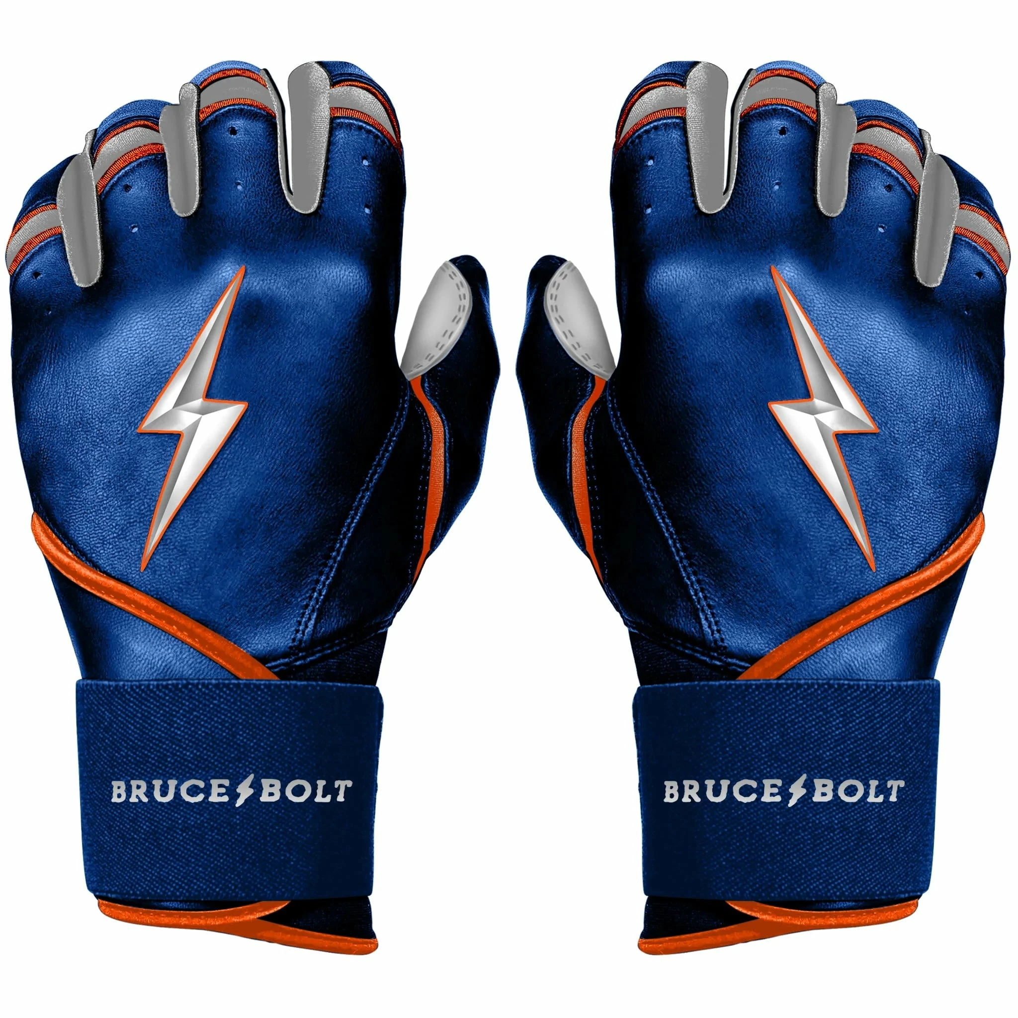 Bruce Bolt PREMIUM PRO NIMMO Long Cuff Batting Gloves: Mets Blue 1 Bruce Bolt PREMIUM PRO NIMMO Long Cuff Batting Gloves: Mets Blue