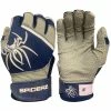2022 Spiderz PRO Model Batting Gloves: Navy Blue/White